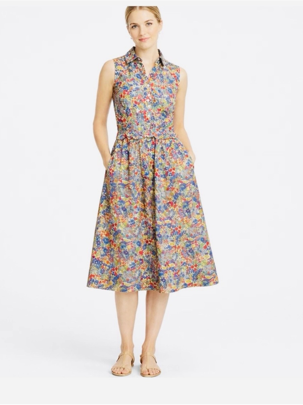 J. Crew Liberty Margaret Annie Midi Shirt Dress Button Up Floral Cottagecore 0